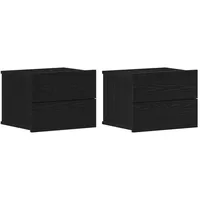 VidaXL Nachttische 2er Set Schwarz Eiche 40x30x30 cm Holzwerkstoff