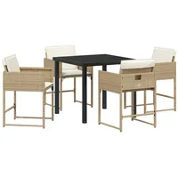 VidaXL 5-teiliges Garten Essset mit Kissen in Beige aus
