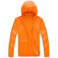 Xiang Ru Unisex Leichte Dünne Fahrradjacke Regenjacke Hoodie Übergangs Sonnenschutz Softshell Jacke XL Orange