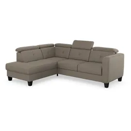 sit&more Ecksofa SIT & MORE "Belluci L-Form", braun (savannah), B:249cm H:85cm T:195cm, Sofas, Ecksofa, inklusive Federkern, wahlweise mit Bettfunktion und Bettkasten