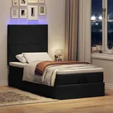 vidaXL Ottoman-Bett mit Matratze Schwarz 100x200 cm Stoff