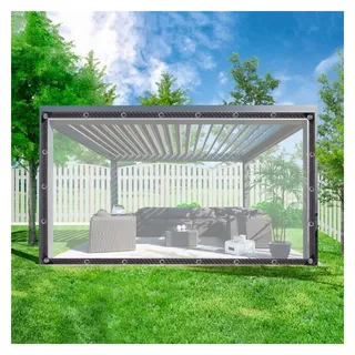Transparenter wasserdichter robuster Outdoor-Pavillon-Vorhang, reißfeste Plane, Zelt-Seitenteile für Mehrzwecknutzung, 2,5 x 2 m