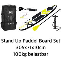 305 Stand Up Paddle Board Set aufblasbar 305x71x10 SUP-Board Set 100kg gelb/grün