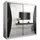 abiks möbel Schwebetürenschrank MONACO 200 x 200 x 62 cm Schwarz/Weiß
