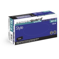 Semperguard® Nitrile Style - Einmalhandschuhe, puderfrei, latexfrei, dehnbar, Farbe: schwarz, 1 Packung = 100 Stück, Größe S