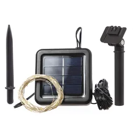 MARELIDA LED Solar Drahtlichterkette - 50 warmweiße LED) - Blinkfunktion) - L: 4,9m - Dämme...