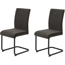 Möbel Boss Esszimmerstuhl Linn Webstoff Braun/Schwarz 2er Set