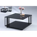 M2 Kollektion Couchtisch Paris 2 Schwarz Glas 75 x 41 x 75 cm