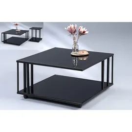M2 Kollektion Couchtisch Paris 2 Schwarz Glas 75 x 41 x 75 cm