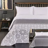 DecoKing 77214 Bettüberwurf 240 x 260 cm Grau/Silber/Weiß