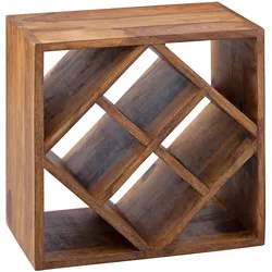 FineBuy Weinregal FB50958 Flaschenregal Holz Weinflaschenhalter massiv Holzregal