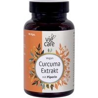 Viecare Kurkuma Kapseln hochdosiert aus 95% Curcuma Extrakt (90 Kapseln) – vegane Curcuma Kapseln mit 10.000 mg Kurkuma je Kapsel – Curcumin Kapseln hochdosiert mit Piperin aus Schwarzem Pfeffer