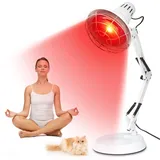 AUORUSI Infrarotlampe,100 W rotlichtlampe wärmelampe, 600nm-1400nm Physiotherapie lampe wärmelampe, Haushalts-Infrarotlampe,rotlichtlampe therapie einstellbar,Weiß