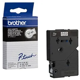 Brother TC-101 laminiert schwarz auf transparent 1,2cm x 7,7m