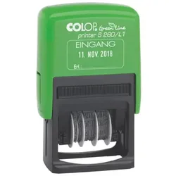 Datumstempel Green Line EINGANG, 4mm, blau/rot