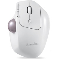 Perixx PERIMICE-720 Wireless 2,4 GHz und Bluetooth Ergonomische Trackball-Maus, Einstellbarer Winkel, 2 DPI-Level, Weiß