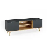 Vicco Lowboard Fernsehschrank Sideboard Neptune TV-Fernsehtisch Anthrazit/Buche