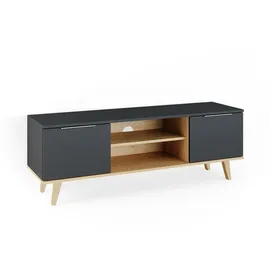 Vicco Lowboard Fernsehschrank Sideboard Neptune TV-Fernsehtisch Anthrazit/Buche