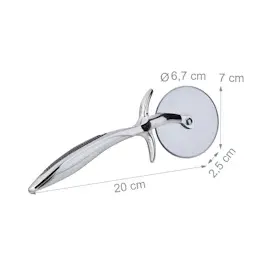 Relaxdays Pizzaschneider Profi Ø 7 cm Edelstahl Silber
