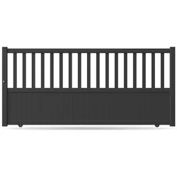 Gartentor Einfahrt, Schiebetor, Modell Berlin, Aluminium, Anthrazit, flexible Befestigungssysteme, individuell konfigurierbar