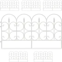 Relaxdays 12 x Beetzaun Kunststoff, weiß