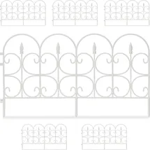 Relaxdays 12 x Beetzaun Kunststoff, weiß