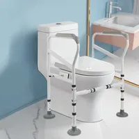 WC-Stützhilfe Toilettenstützgestell Höhenverstellbar Toilettenstütze Toilette Stützgestell Aufstehhilfe WC-Stützrahmen Sicherheitsgeländer 100kg