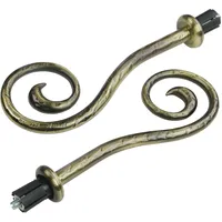 LIEDECO Gardinenstangen-Endstück LIEDECO "Endstück, Endknopf Spirale "Esperanca" für 16 mm Stangen" Gr. 1, schwarz (messingfarben, schwarz), H:5,8cm L:14,5cm, Gardinenstangenendstücke, Gardinenstangen-Endstück, Endstück, Endknopf