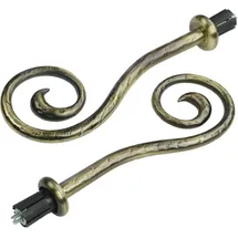LIEDECO Gardinenstangen-Endstück LIEDECO "Endstück, Endknopf Spirale "Esperanca" für 16 mm Stangen" Gr. 1, schwarz (messingfarben, schwarz), H:5,8cm L:14,5cm, Gardinenstangenendstücke, Gardinenstangen-Endstück, Endstück, Endknopf