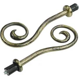 LIEDECO Gardinenstangen-Endstück LIEDECO "Endstück, Endknopf Spirale "Esperanca" für 16 mm Stangen" Gr. 1, schwarz (messingfarben, schwarz), H:5,8cm L:14,5cm, Gardinenstangenendstücke, Gardinenstangen-Endstück, Endstück, Endknopf