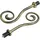LIEDECO Gardinenstangen-Endstück LIEDECO "Endstück, Endknopf Spirale "Esperanca" für 16 mm Stangen" Gr. 1, schwarz (messingfarben, schwarz), H:5,8cm L:14,5cm, Gardinenstangenendstücke, Gardinenstangen-Endstück, Endstück, Endknopf