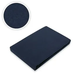 EXKLUSIV HEIMTEXTIL Jersey Spannbettlaken für Wasserbetten Rundumgummizug 200 x 220 cm Navyblau