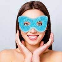 MIVORA Augenmaske Kühlend, Gel Kühlmaske, Warm Augen Gesicht Kühlbrille Kühlende Wiederverwendbare, Ice Eye Mask für Migräne Kopfschmerzen Müde Augen Augenringe Sinusschmerzen(A-Blau)