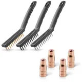 STAHLWERK 4er Set Fülldrahtdüsen AK14/MB14/AK15/MB15 3 Drahtbürsten 220 mm