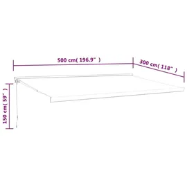 vidaXL Einziehbar Markise 500 x 300 cm anthrazit 3154540
