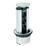 Gtv Tischsteckdose 100 mm Silber 3 St.