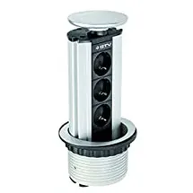 Gtv Tischsteckdose 100 mm Silber 3 St.