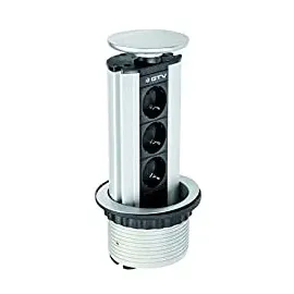 Gtv Tischsteckdose 100 mm Silber 3 St.