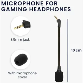 kwmobile Linhexis Ersatz-Mikrofon mit Geräuschunterdrückung für ROG Theta 7.1 Headset verstellbares flexibles Galgenmikrofon mit 3,5 mm TRRS, Schwarz