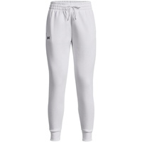 Under Armour Damen UA Rival Fleece Jogger Sweatpants, Weiß/Schwarz, XL