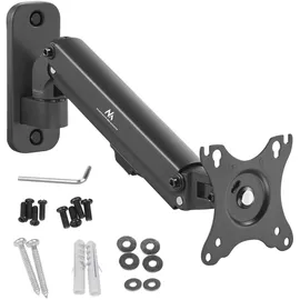Maclean Brackets Maclean Monitor-Wandhalterung, 17-27" Flach & Curved Bildschirme bis zu 7kg VESA 75x75 oder 100x100 Schwenkbar, Neigbar und Drehbar, Universal Monitor Halterung
