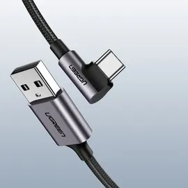 UGREEN Angled USB-C To USB-A Data Cable Black 1M