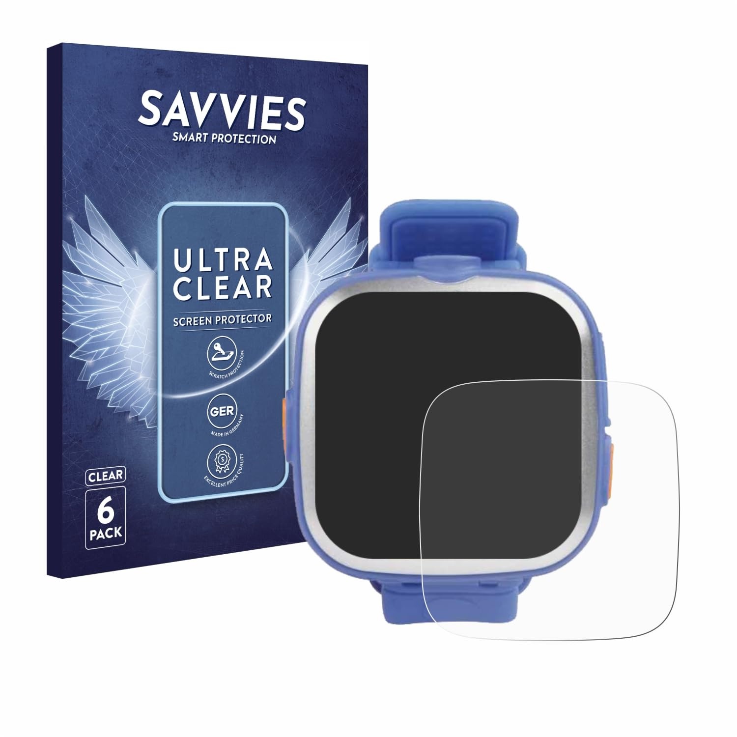 Savvies 6 Stück Schutzfolie für Vtech Kidizoom Smart Watch 1 Displayschutz-Folie Ultra-Transparent