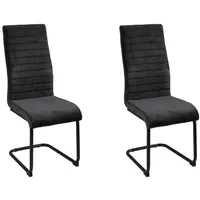 Home4You Schwingstühle 2er Set Freischwinger Esszimmerstühle - Cord -