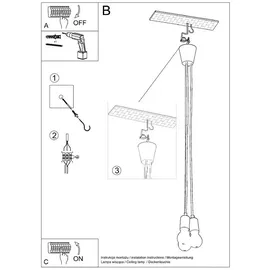 Sollux Diego 3-flg. 3xE27 90 cm weiß
