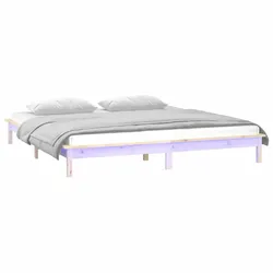 vidaXL Massivholzbett mit LEDs 120x200 cm