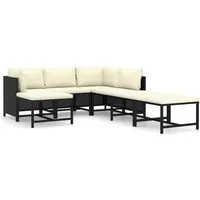 vidaXL Garten-Lounge-Set 7-tlg. schwarz 3059790