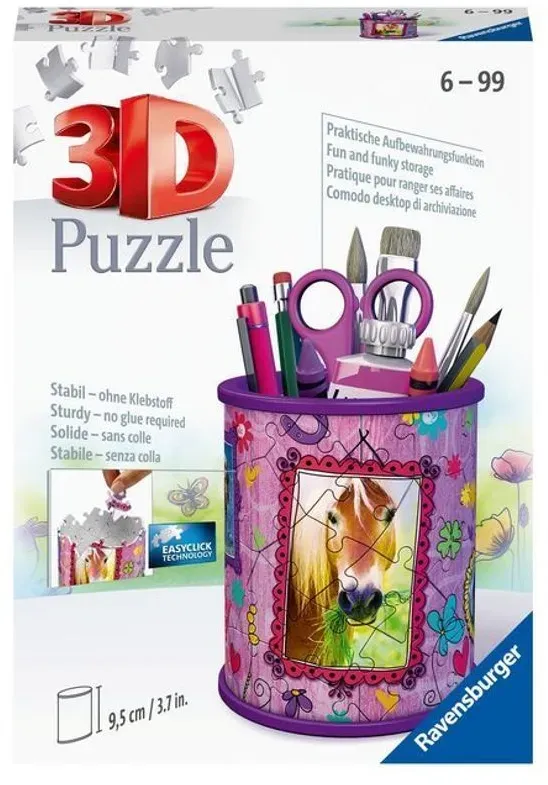 Ravensburger 3D Puzzle 11175 - Utensilo Pferde - 54 Teile - Stiftehalter Für Tier-Fans Ab 6 Jahren  Schreibtisch-Organizer Für Kinder