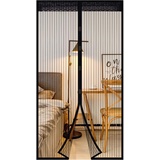 EXTSUD Fliegengitter Balkontür Magnet Fliegengitter Tür Insektenschutz 140x240 cm Fliegenvorhang Moskitonetz Automatisches Schließen für Balkontür Wohnzimmer Terrassentür Klebemontage ohne Bohren