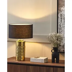 Tischlampe gold 48 cm Trommelform CIMARRON